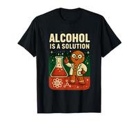 Fiesta de Pijamas navideña de Gingerbread Fun Alcohol is a Solution Camiseta
