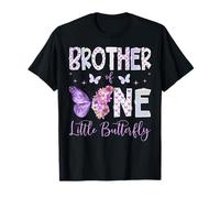 Fiesta de Primer cumpleaños para niña de Brother of The One Little Butterfly Camiseta