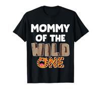 Fiesta de Primer cumpleaños temática del zoológico Mommy of The Wild One Camiseta