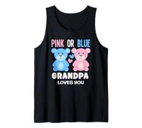 Fiesta de revelación de género Rosa o Azul Grandpa Loves You Bear Camiseta sin Mangas