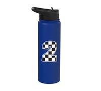 Fiesta de segundo cumpleaños con la bandera de Two Race Car Boy 2, genial Stainless Steel Insulated Water Bottle