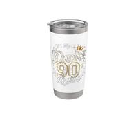 Fiesta del Día del Padre de 90 años de edad de It's My Dad's 90th Birthday Vaso térmico de acero inoxidable de doble pared