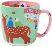 Fiesta del Sol Kaffeebecher Viva la Vida, 350 ml: Kaffeetasse, Teetasse, Becher aus hochwertigem Porzellan ¿ Regalo Freunde Lebensfreude ¿ Frida Kahlo