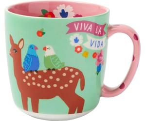 Fiesta del Sol Kaffeebecher Viva la Vida, 350 ml: Kaffeetasse, Teetasse, Becher aus hochwertigem Porzellan ¿ Regalo Freunde Lebensfreude ¿ Frida Kahlo