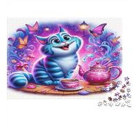 Fiesta del té con Gatos caprichosos Puzzles 1000 Piezas Papel Reciclado para Adultos Puzzle para Adultos Juego Educativo para descompresión Regalo Divertido para casa Excelente Idea de Regalo