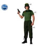 Fiesta! Disfraz Guardia Civil para Hombre Adulto XL de Carnaval - Incluye Camiseta, Pantalón y Gorra Verde Policía