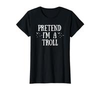Fiesta Divertida de Disfraces de Halloween con Texto en inglés Soy un Troll Camiseta gráfica económica, Mujer, Negro, XS