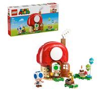 LEGO Super Mario Fiesta en la casa de Toad - Juego Interactivo con 2 Figuras, Cocina, Dormitorio y Mesa de Picnic - Regalo Gamer de Nintendo para Niños y Niñas de 7+ Años 72041
