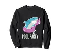 ¡Fiesta en la Piscina! Divertido Unicornio Inflable de Ataque de tiburón Blanco Sudadera