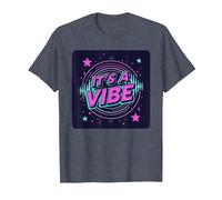 Fiesta Espacial Retro de neón It's A Vibe Camiseta, Hombre, Azul Jaspeado, 3XL