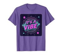 Fiesta Espacial Retro de neón It's A Vibe Camiseta, Hombre, Morado Jaspeado, L