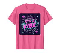 Fiesta Espacial Retro de neón It's A Vibe Camiseta, Hombre, Rosa Jaspeado, XXL