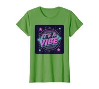 Fiesta Espacial Retro de neón It's A Vibe Camiseta, Mujer, Hierba, XXL