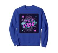 Fiesta Espacial Retro de neón It's A Vibe Sudadera, Unisex para Adultos, Azul Real, XL