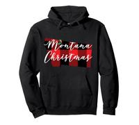 Fiesta estatal de Buffalo Plaid Christmas en Montana Sudadera con Capucha