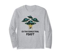 Fiesta Extraterrestre (Divertido gráfico de ovnis y Vacas alienígenas) Manga Larga