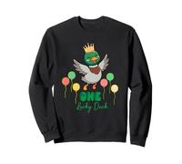 Fiesta Familiar de cumpleaños de Mallard One Lucky Duck para niños Sudadera