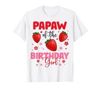 Fiesta Familiar de cumpleaños de Papaw of The Birthday Girl Strawberry Camiseta