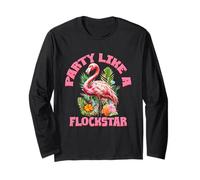 Fiesta familiar de flamenco rosa a juego como una estrella de flockstar Manga Larga