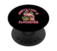 Fiesta familiar de flamenco rosa a juego como una estrella de flockstar PopSockets PopGrip Adhesivo