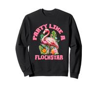 Fiesta familiar de flamenco rosa a juego como una estrella de flockstar Sudadera