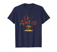 Fiesta Festiva de Cactus del suroeste de Little Amigo Mexican Boy Camiseta, Hombre, Azul Marino, XL