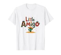 Fiesta Festiva de Cactus del suroeste de Little Amigo Mexican Boy Camiseta, Hombre, Blanco, 5XL