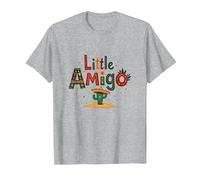 Fiesta Festiva de Cactus del suroeste de Little Amigo Mexican Boy Camiseta, Hombre, Gris Jaspeado, 5XL
