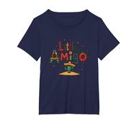 Fiesta Festiva de Cactus del suroeste de Little Amigo Mexican Boy Camiseta, Mujer Tallas Grandes, Azul Marino, 4XL Grande