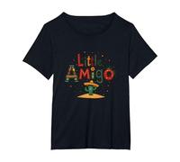 Fiesta Festiva de Cactus del suroeste de Little Amigo Mexican Boy Camiseta, Mujer Tallas Grandes, Negro, 4XL Grande