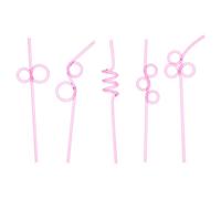 Fiesta First 40 reciclable potable fiesta loca pajas, más largo y más amplio de neón Value Pack libre de BPA Rosado