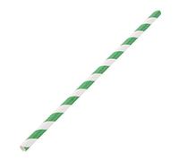 Fiesta Green Pajitas de papel compostables, color verde a rayas
