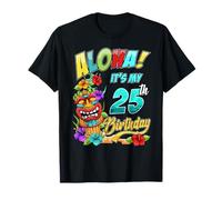 Fiesta hawaiana Tiki Luau Aloha Hawaii de 25 cumpleaños Camiseta