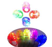 Fiesta Iluminar Anillos,Pulgar Linterna Juguete,4 Pcs Fiesta Iluminar Juguetes Anillo Iluminar,Anillos de Iluminación de Fiesta,Anillos de Fiesta Juguetes para El Dedo,Anillos Luminosos LED de Colores