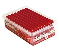 FIESTA Jellings Regaliz Dulce Relleno de Pectina Sabor Cereza - Envase de 60 unidades