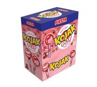 Fiesta - Kojak Cereza con caramelo masticable sin gluten ni lactosa, 100 unidades para fiestas y meriendas