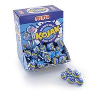 FIESTA Kojak Pintalenguas Caramelo con Palo Sabor Mora Relleno de Chicle - Caja de 100 unidades
