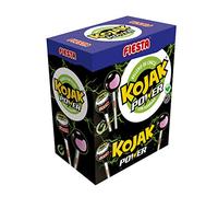 FIESTA Kojak Power Caramelo con Palo Sabor Bebida Energética Relleno de Chicle - Con Guaraná - Caja de 100 unidades