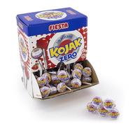 FIESTA Kojak Sin Azúcar Caramelo con Palo Sabor Cereza - Caja de 70 unidades