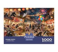 Fiesta Loca del Pueblo Ninja Puzzle De Madera Impermeable DIY Puzzles De 1000 Piezas Regalos para Adultos Divertido Rompecabezas Juegos Desafiantes