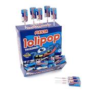 FIESTA Lolipop Pintalenguas Caramelo Masticable con Palo Sabor Sandía - Caja de 100 unidades