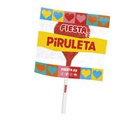 FIESTA Mega Piruleta Estuche con Caramelo con Palo en Forma de Corazón Sabor Cereza - Contiene 17 unidades