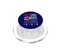 Fiesta navideña de Salchichas a la Parrilla con Barbacoa roja, Blanca y Azul en EE. UU. PopSockets PopGrip para MagSafe