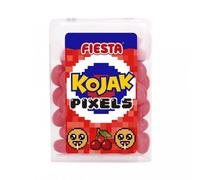 Fiesta Pixels Kojak | Grageas Dulces Sabores Frutales | Pack 18 Cajetillas (Cereza)
