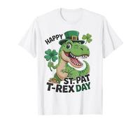 Fiesta San Patricio Pat T-Rex Day Kids Clover Irish Camiseta