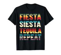 Fiesta Siesta Tequila Repeat Serape Patrón Camiseta