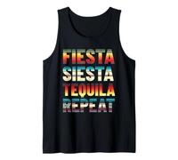 Fiesta Siesta Tequila Repeat Serape Patrón Camiseta sin Mangas