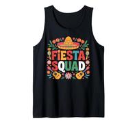 Fiesta Squad Maracas Sombrero Floral Fiesta Camiseta sin Mangas