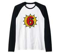 Fiesta temática de araña de 6 años de Edad, niños y jóvenes Camiseta Manga Raglan