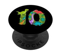 Fiesta temática de Dinosaurios de Diez años de Edad 10 cumpleaños estética PopSockets PopGrip Adhesivo